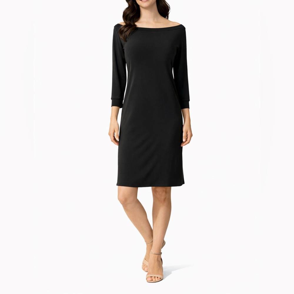 Norma Kamali Dress XS Extra Small Black Stretch Career Church Washable